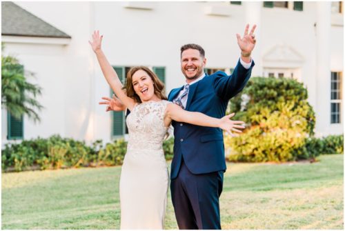 bride and groom during Bellewood Plantation wedding, Vero Beach, Florida