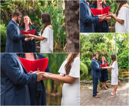 Celtic hand binding ceremony at Florida Tech Botanical Gardens Wedding