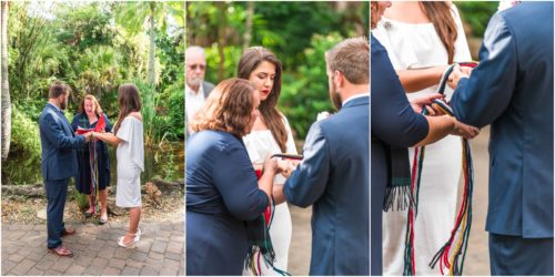 Celtic hand binding ceremony at Florida Tech Botanical Gardens Wedding