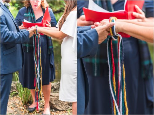 Celtic hand binding ceremony at Florida Tech Botanical Gardens Wedding