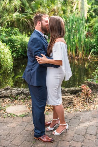 First Kiss at Florida Tech Botanical Gardens Wedding