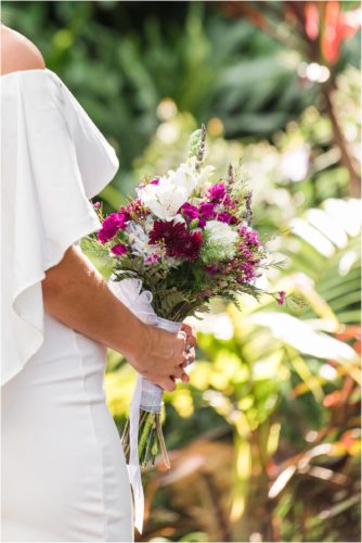 wildflower bouquet at Florida Tech Botanical Gardens Wedding