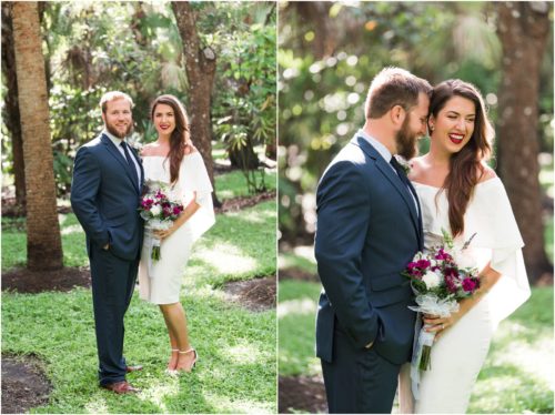 Couple in the woods at Florida Tech Botanical Garden Wedding