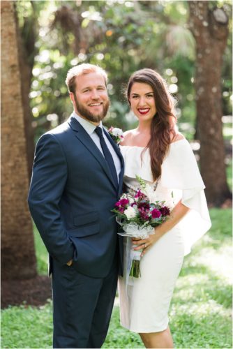 Couple in the woods at Florida Tech Botanical Garden Wedding