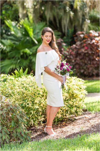 Bride glowing at Florida Tech Botanical Garden Wedding