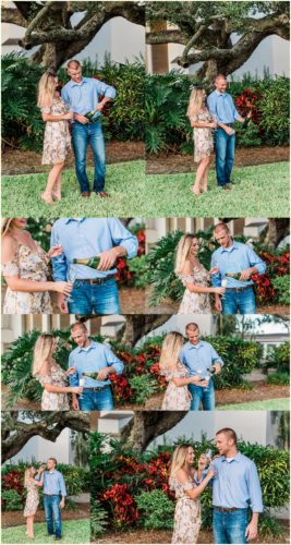 couple with champagne Melbourne Florida Engagement Photographer