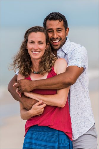Couple laughing together Melbourne Beach Engagement Photography