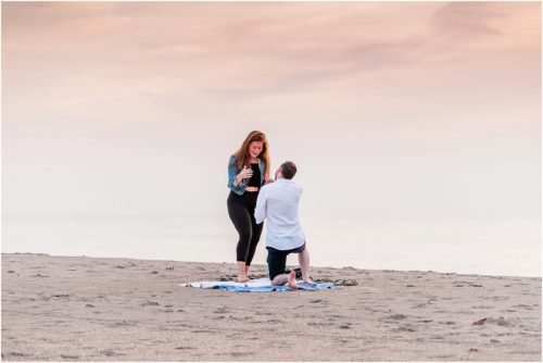 Down on one knee Central Florida Sunrise Proposal