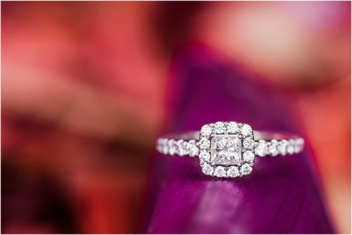 wedding ring on purple plant Melbourne engagement session