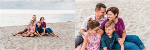 family sitting on beach Central Florida Family Photography
