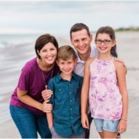 Family in shades of pinks and blues Central Florida Family Photography