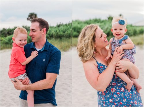 Family playing during Family Beach Portraits in Melbourne Beach, Florida