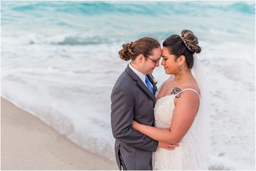 Bride and groom Melbourne Beach elopement