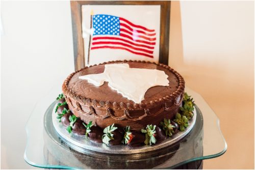 Grooms cake in shape of Texas Up The Creek Farms Wedding Photography