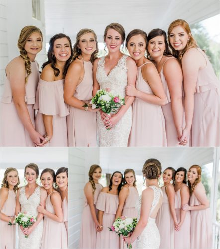Girls on porch of Decklan House Up The Creek Farms Wedding Photography