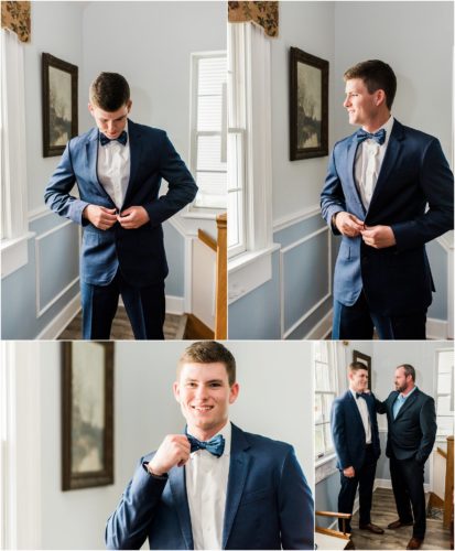Groom getting ready Up The Creek Farms Wedding Photography