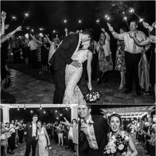 sparkler exit Up The Creek Farms Wedding Photography