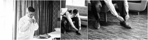 Groom getting ready Grand Manor Wedding