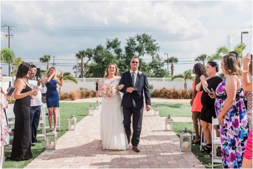 Dad walking bride down aisle Grand Manor Wedding