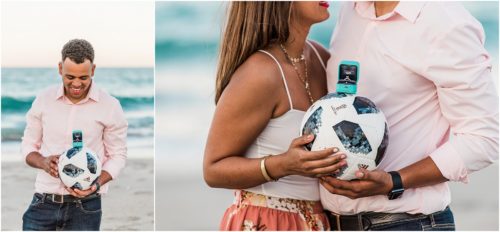 Unique proposal with soccer ball Melbourne proposal photographer