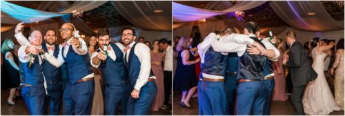Groomsmen at reception at Up the Creek Farms Melbourne Wedding Photographer