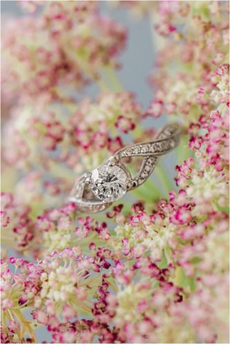 Wedding ring on flowers at Up the Creek Farms Melbourne Wedding Photographer