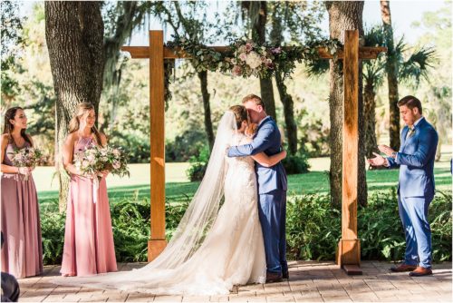 First kiss at Up the Creek Farms Melbourne Wedding Photographer