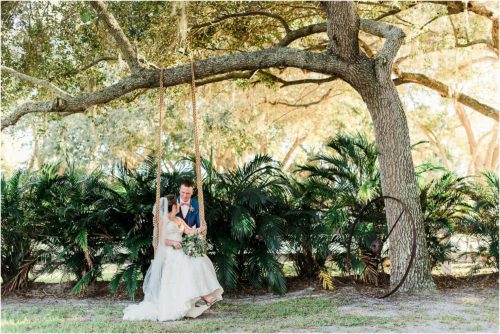 Couple on the swing at Up the Creek Farms Melbourne Wedding Photographer