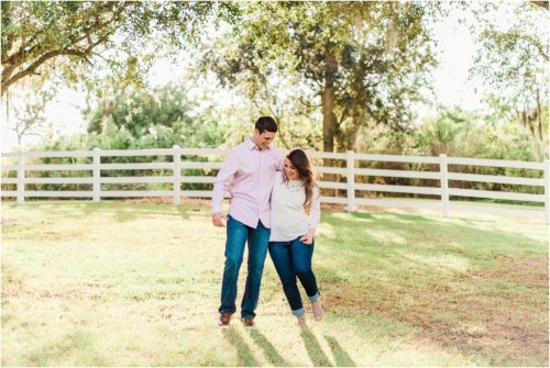 Couple laughing during Up the Creek Farms Engagement photography