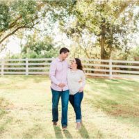Couple laughing during Up the Creek Farms Engagement photography