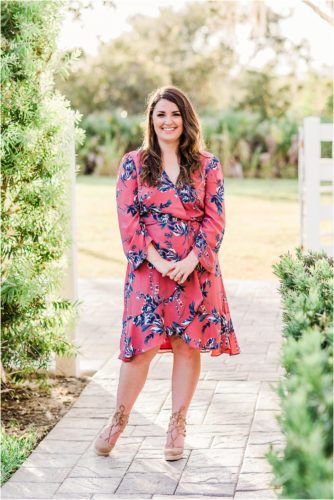 Bride to be in glowing light during Up the Creek Farms Engagement photography