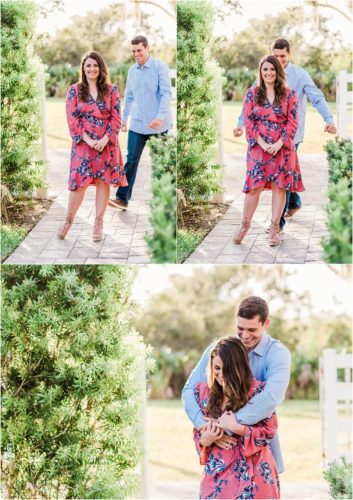 Couple laughing and hugging during Up the Creek Farms Engagement photography