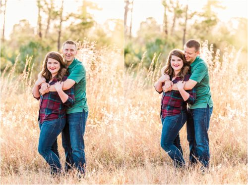 Couple in field with glowing light Melbourne Florida Family Photography