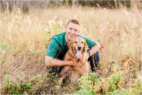 Dad and his golden retriever Melbourne Florida Family Photography