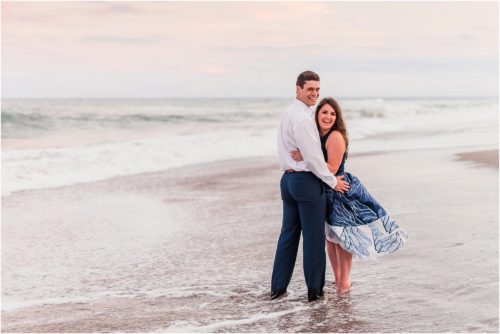 couple on beach engagement photography