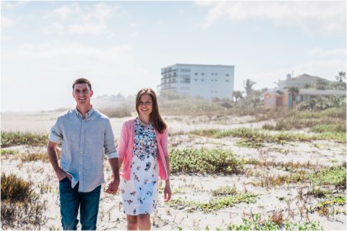 couple walking during a Florida Beach Proposal