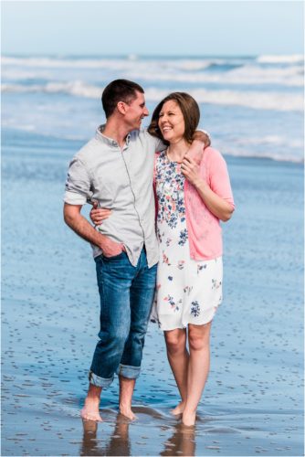 walking by edge of water during a Florida Beach Proposal