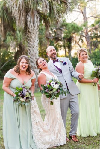 Wedding party laughing at Banyan Estate Wedding