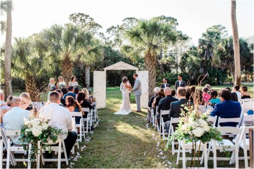 Outdoor wedding ceremony at Banyan Estate Wedding