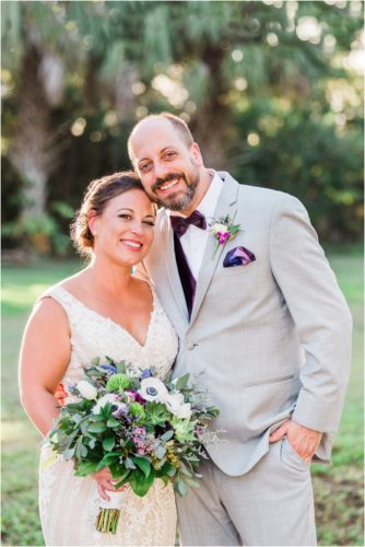 Couple together smiling at Banyan Estate Wedding