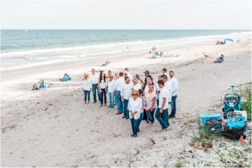 Entire group waiting on the couple to arrive during Satellite beach proposal