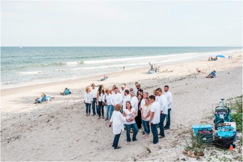 Entire group waiting on the couple to arrive during Satellite beach proposal