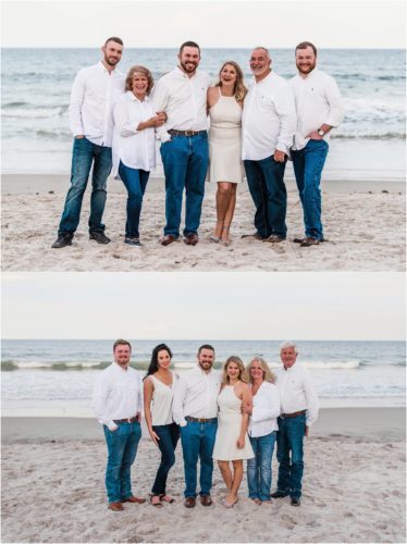 Family on beach during Surprise Proposal