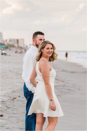 Girl looking back during Surprise Proposal