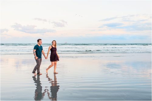 Couple walking holding hands Best Engagement Session Beach Locations