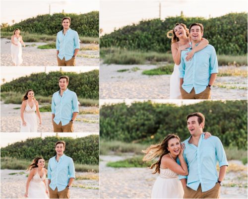 Couple laughing during Cocoa Beach Engagement