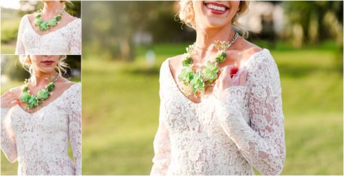 Bride in lace dress during Melbourne Beach vow renewal inspired shoot