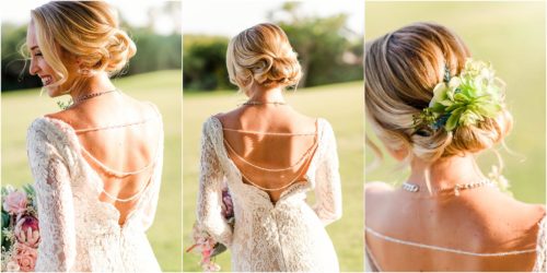 Back of dress during Melbourne Beach vow renewal inspired shoot
