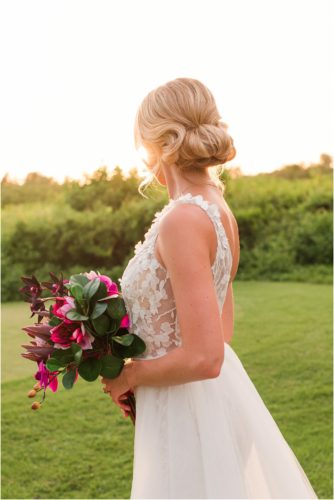 Bride on golf course during Melbourne Beach vow renewal inspired shoot
