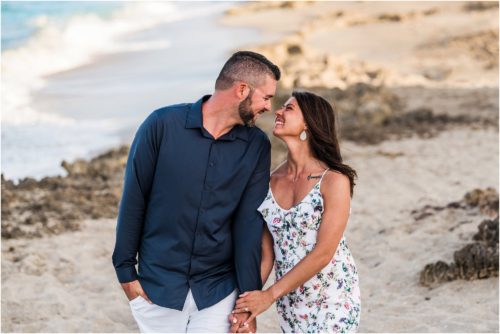 Couple looking at each other House of Refuge Engagement session